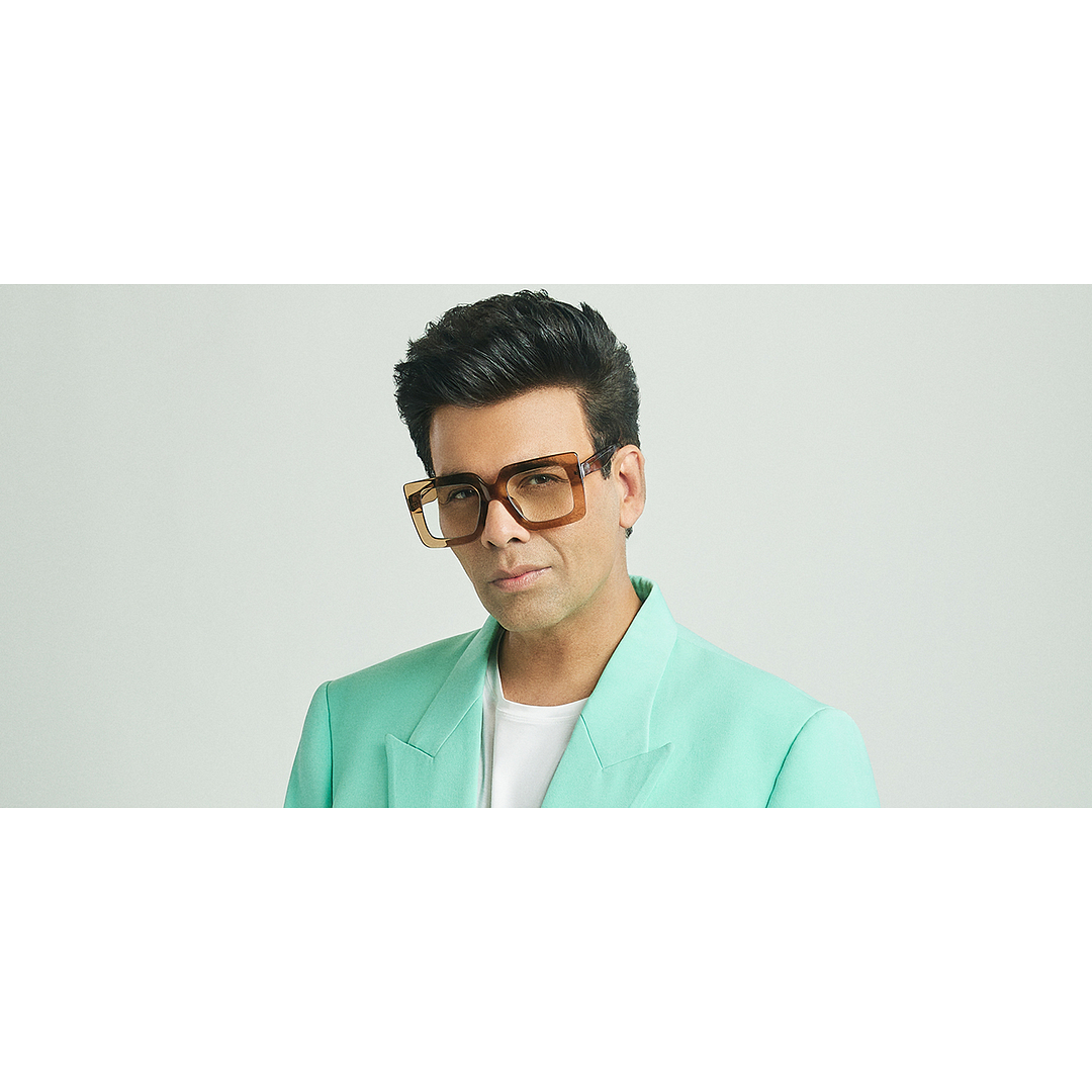 John Jacobs Online Brown Transparent Full Rim Square right side