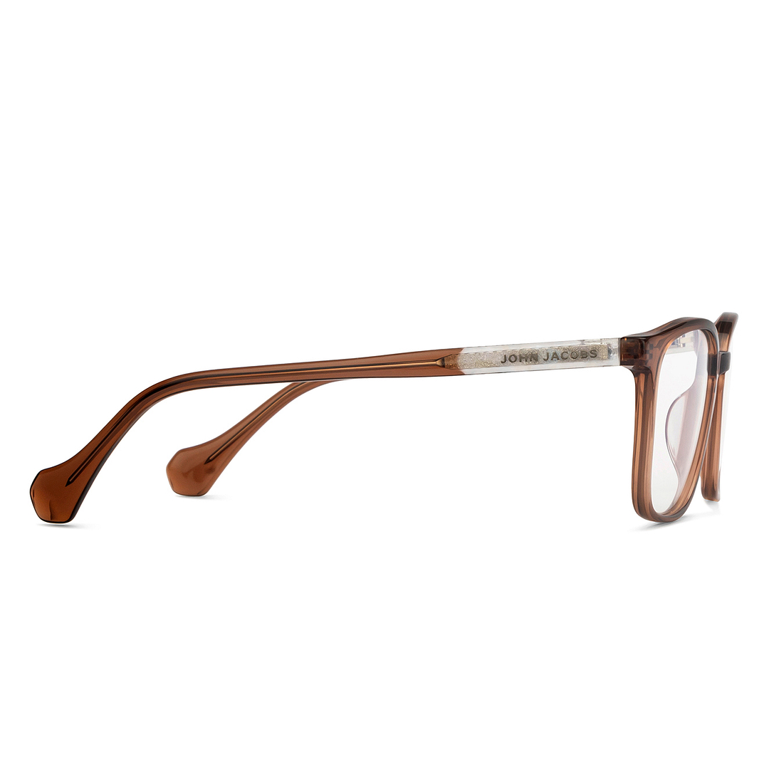 John Jacobs Light Brown Full Rim Square left side