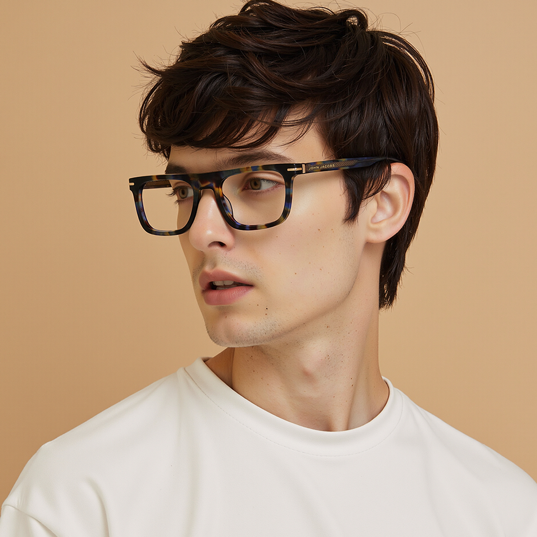 John Jacobs Brown Full Rim Square left side