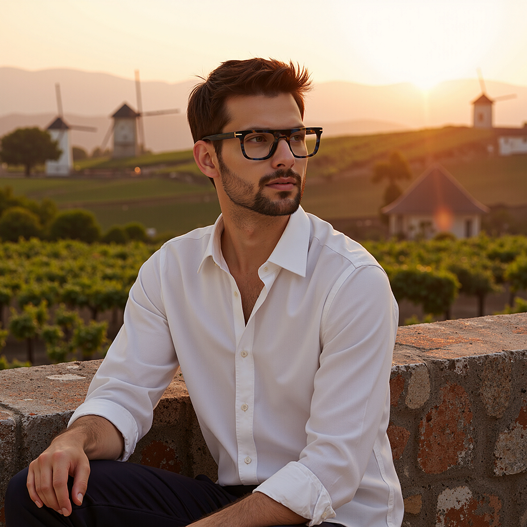 John Jacobs Brown Full Rim Square left side