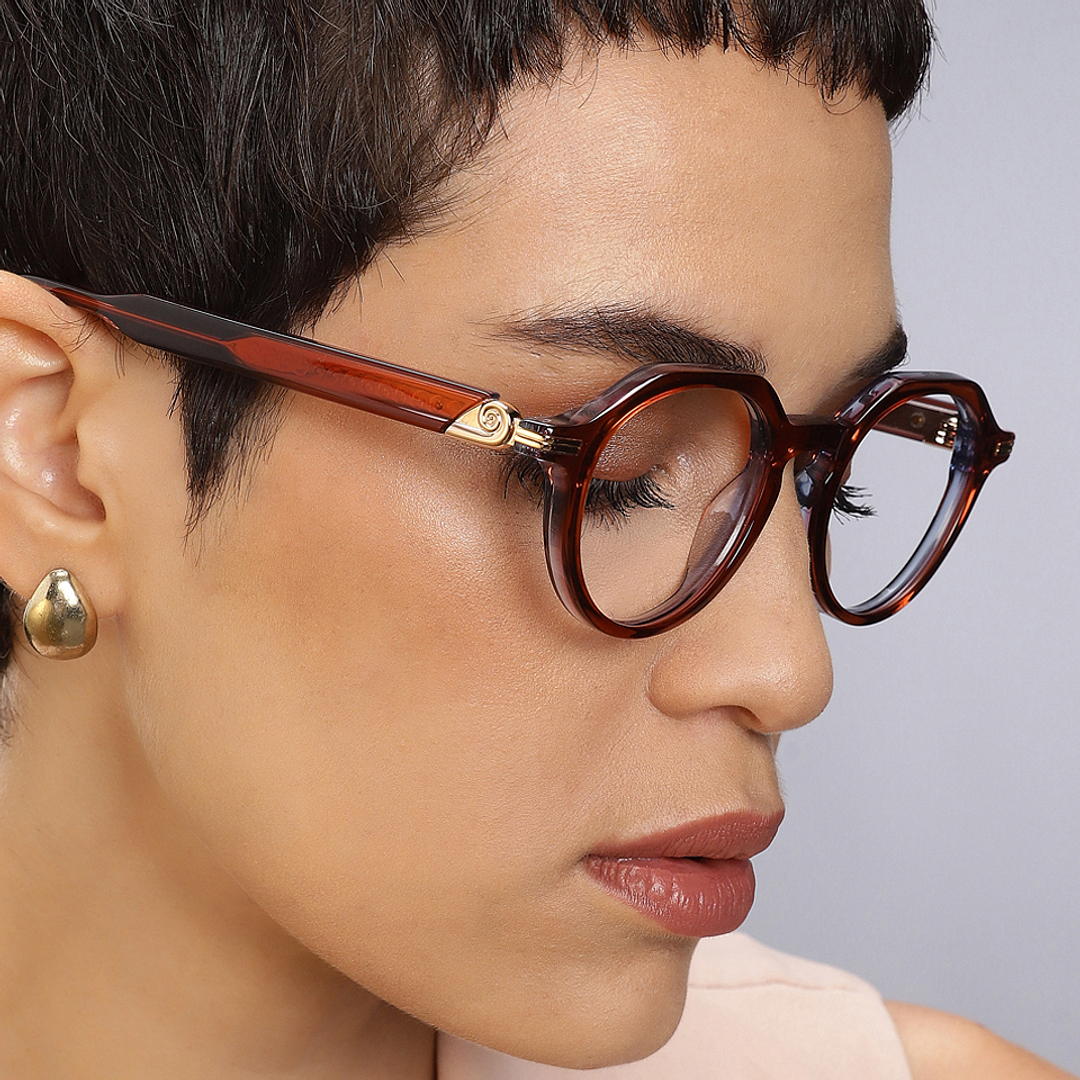 John Jacobs Light Brown Full Rim Round right side