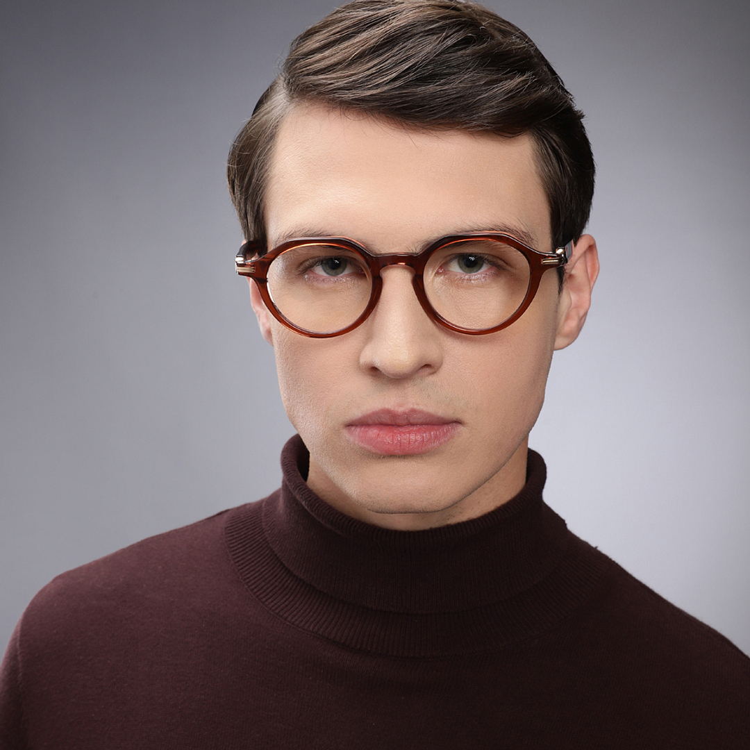 John Jacobs Light Brown Full Rim Round left side