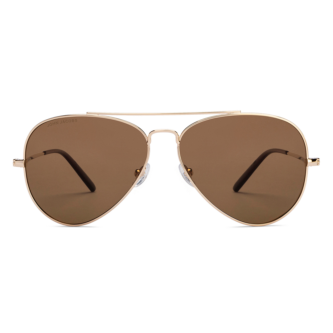 John Jacobs Gold Full Rim Aviator right side