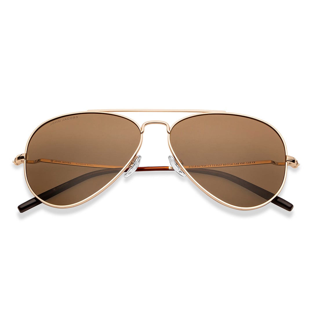 John Jacobs Gold Full Rim Aviator left side