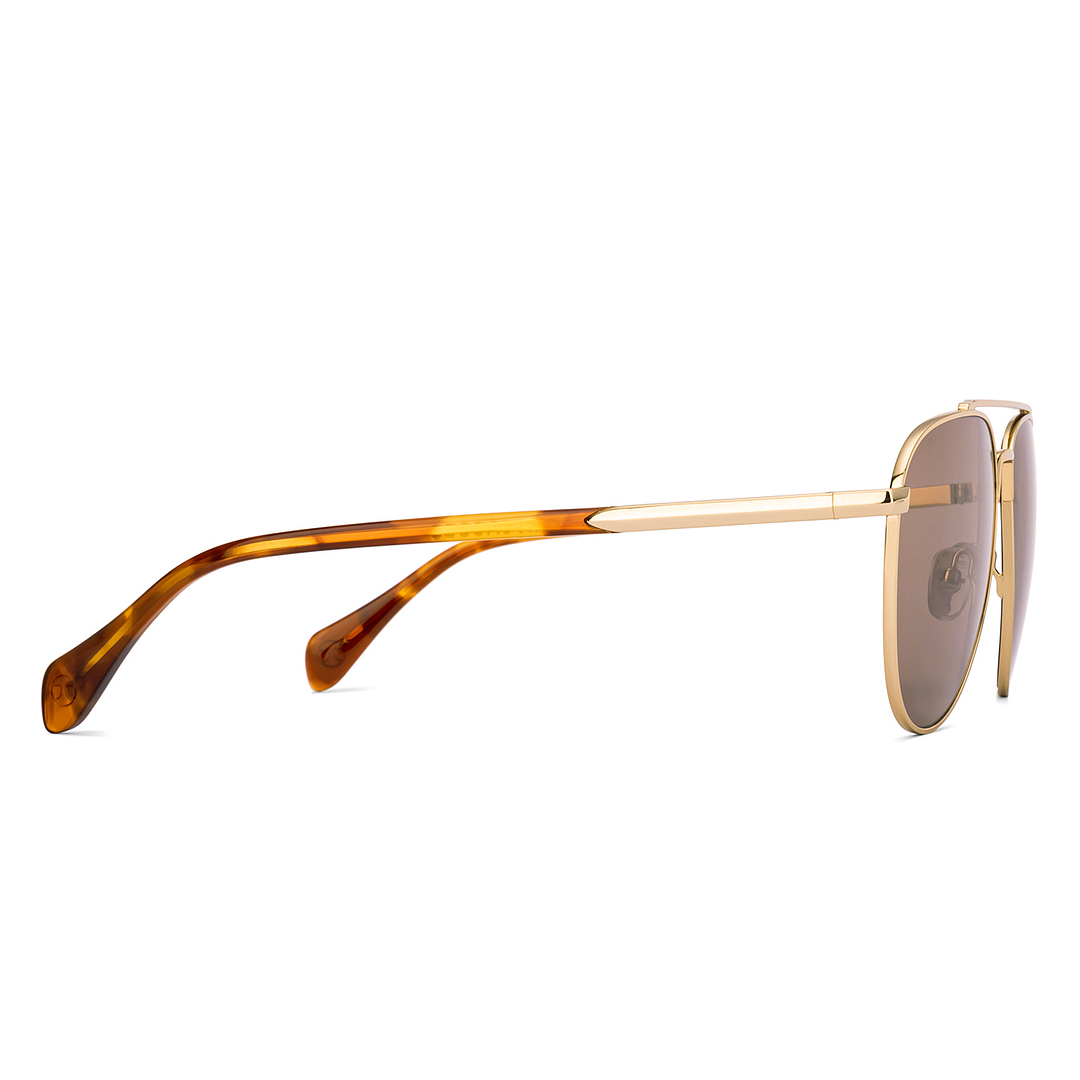John Jacobs Gold Full Rim Aviator left side
