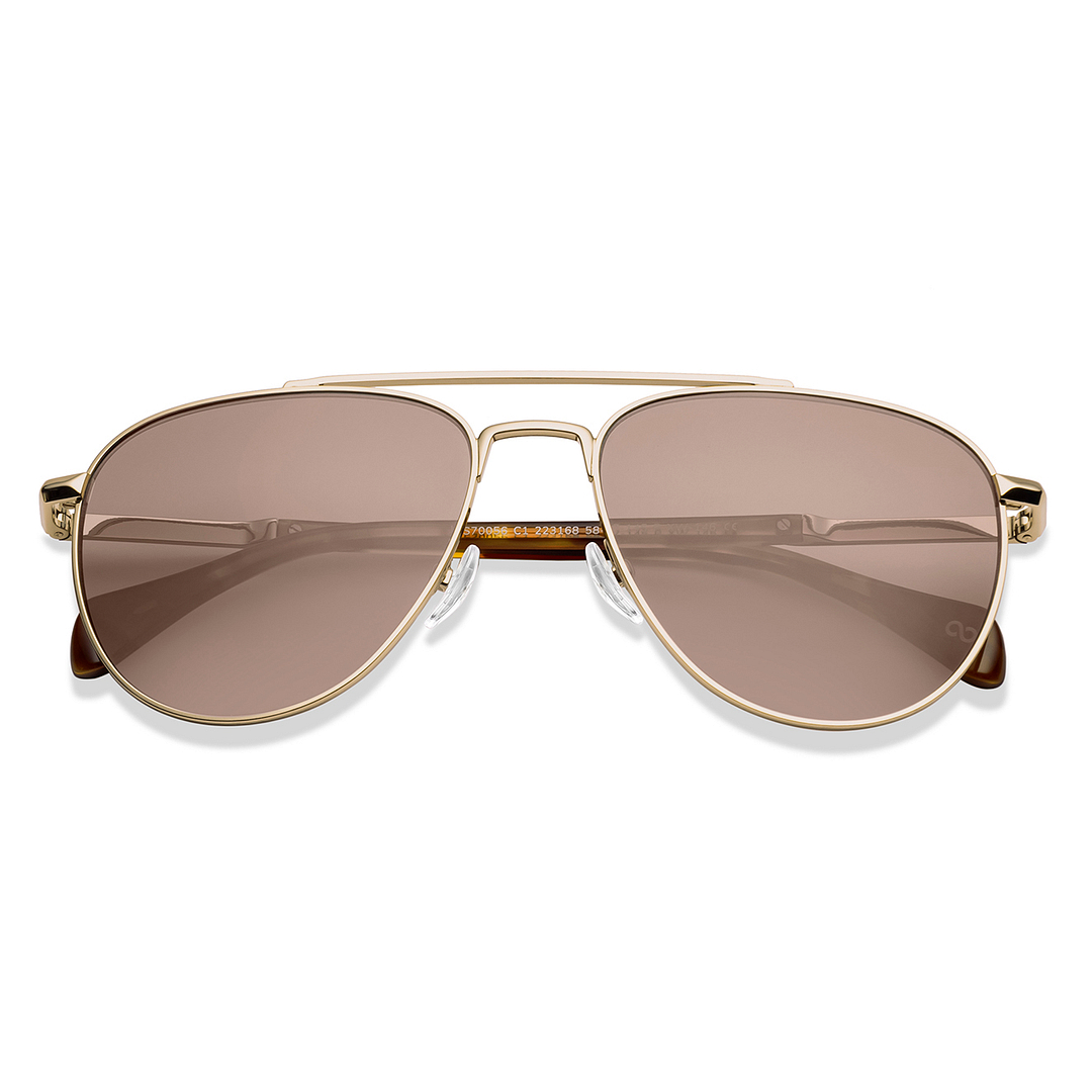 John Jacobs Gold Full Rim Aviator left side