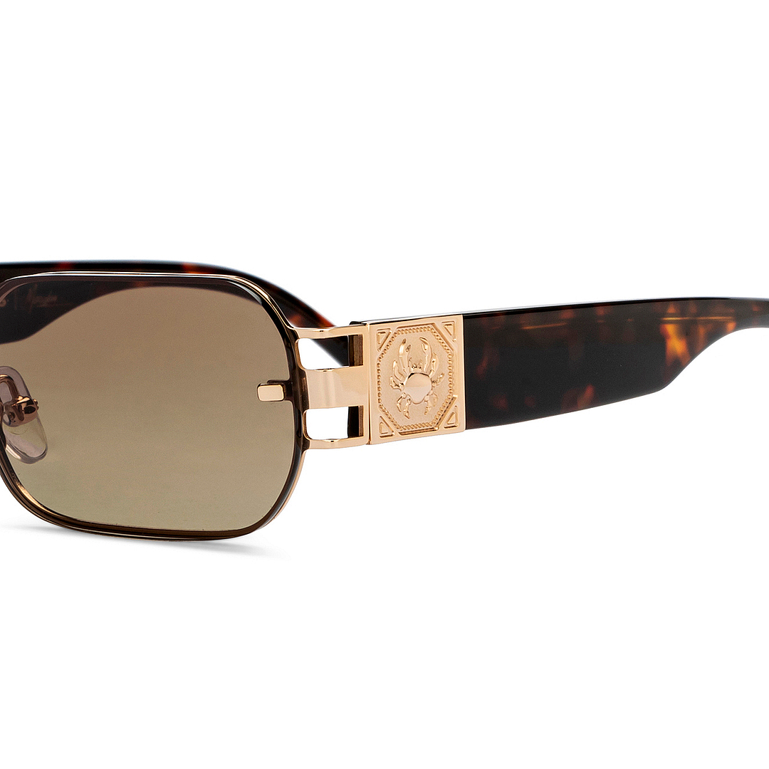 John Jacobs Gold Full Rim Rectangle left side