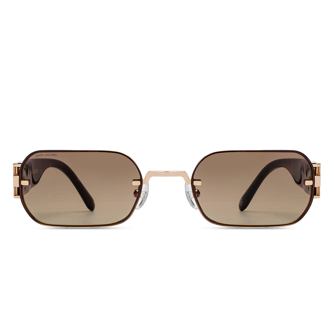 John Jacobs Gold Full Rim Rectangle left side