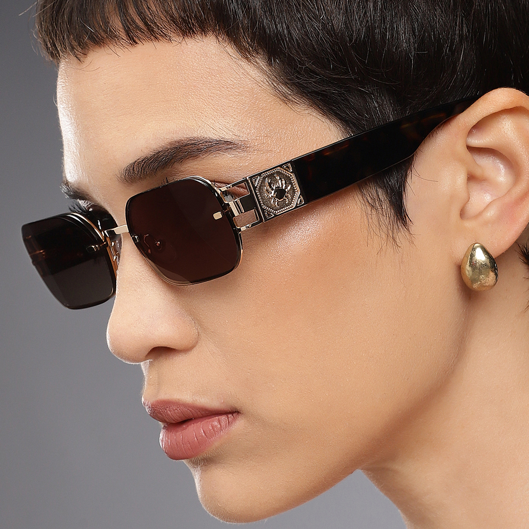 John Jacobs Gold Full Rim Rectangle right side