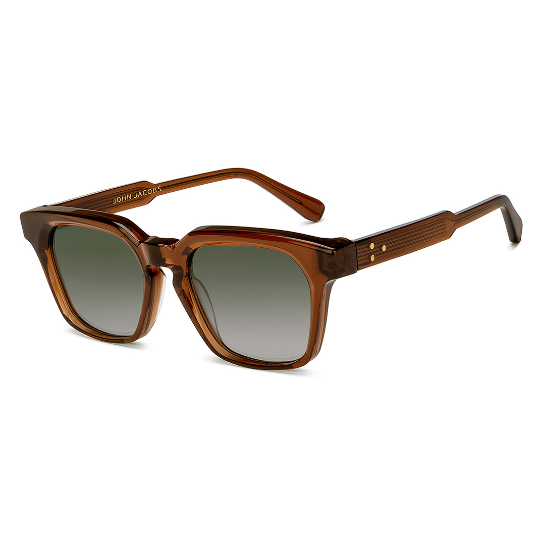 John Jacobs Light Brown Full Rim Square left side