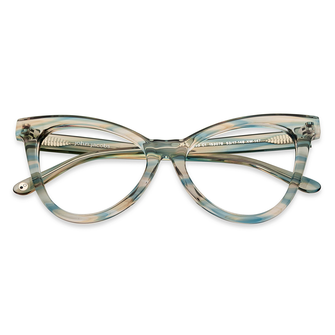 John Jacobs Light Brown Full Rim Cat Eye left side