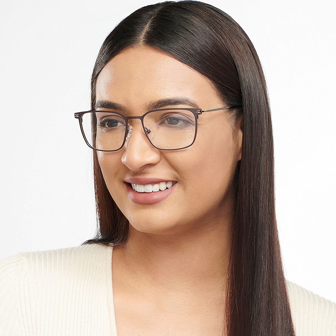 John Jacobs Light Brown Full Rim Square left side