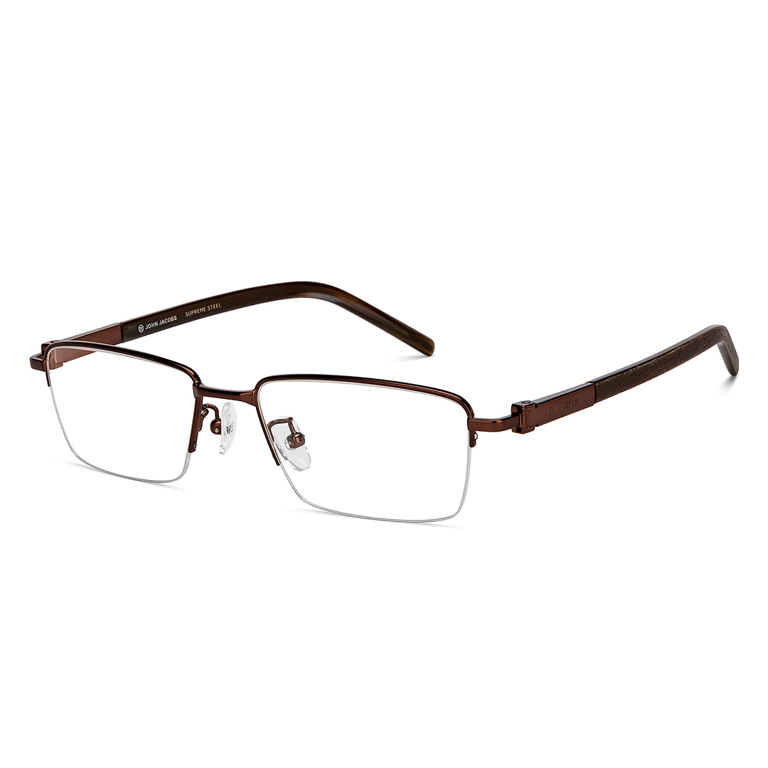 Buy Brown Half Rim Rectangle John Jacobs Supreme Steel JJ E16448