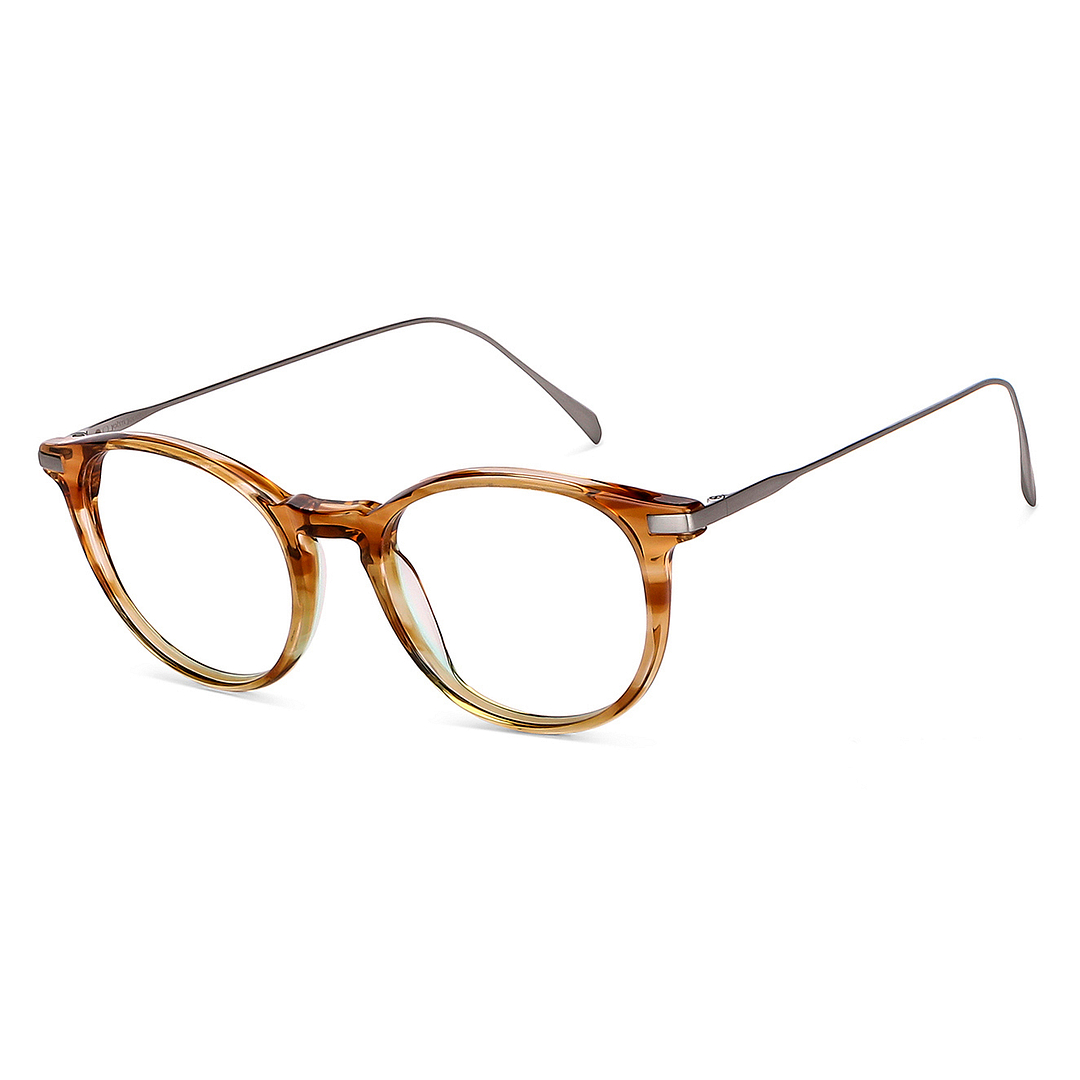 John Jacobs Light Brown Full Rim Round left side