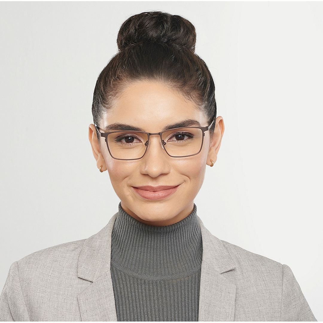 John Jacobs Light Brown Full Rim Rectangle right side