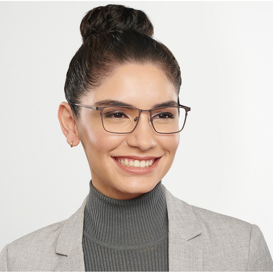 John Jacobs Light Brown Full Rim Rectangle left side