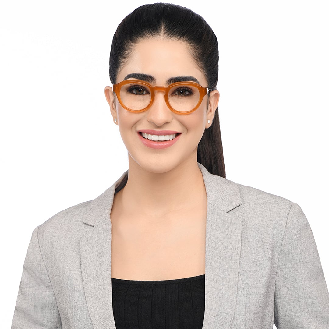 John Jacobs Online Light Brown Full Rim Round left side