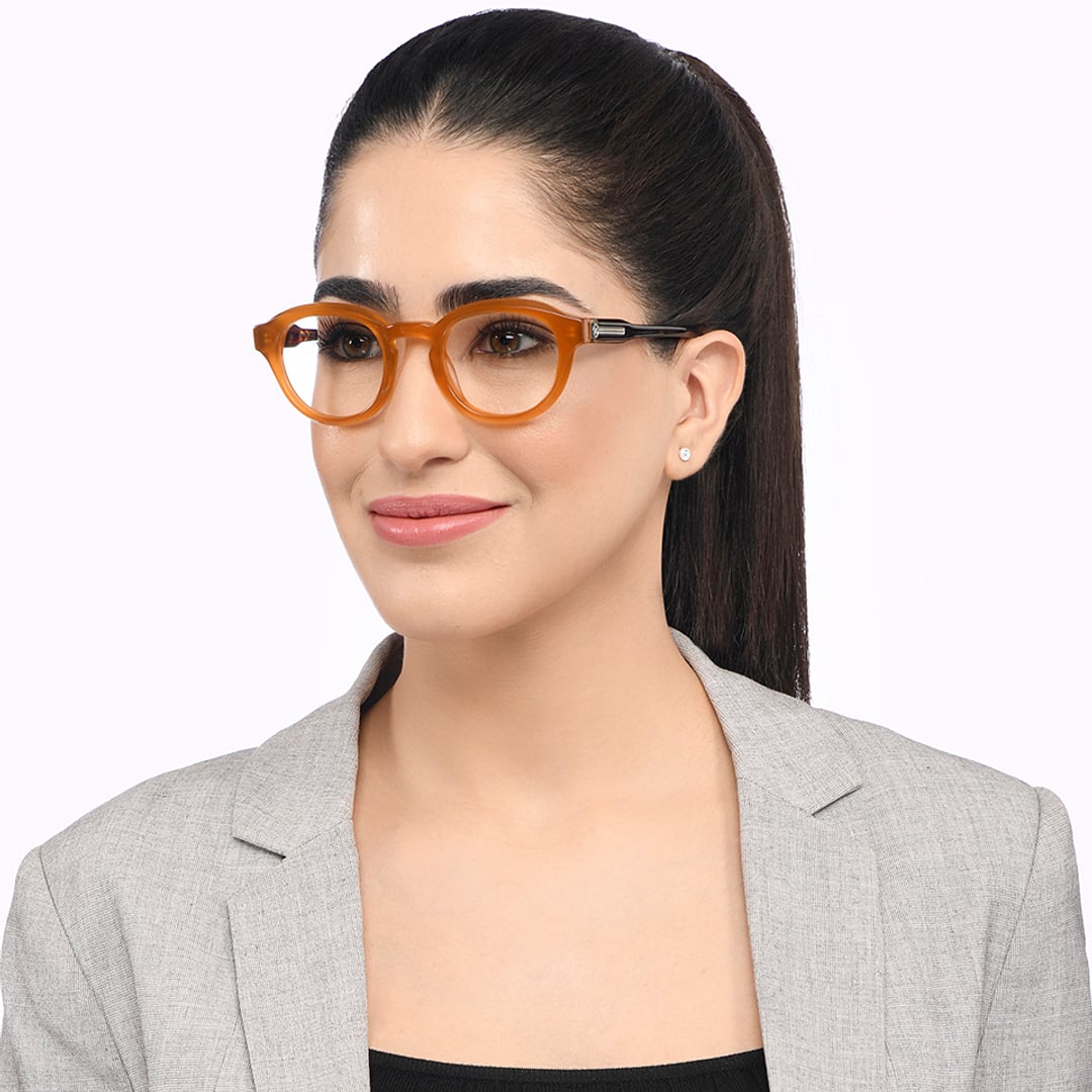 John Jacobs Online Light Brown Full Rim Round right side