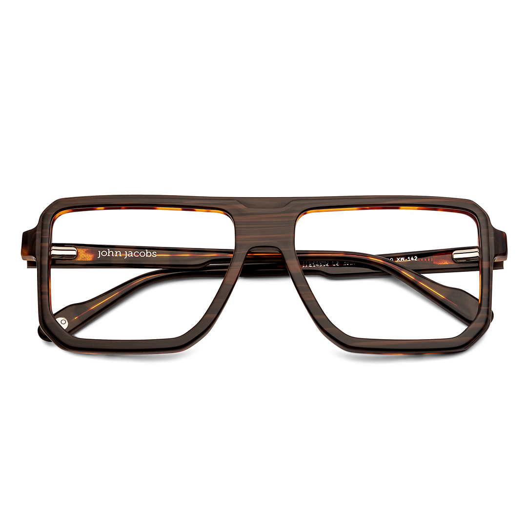 John Jacobs Light Brown Full Rim Square left side
