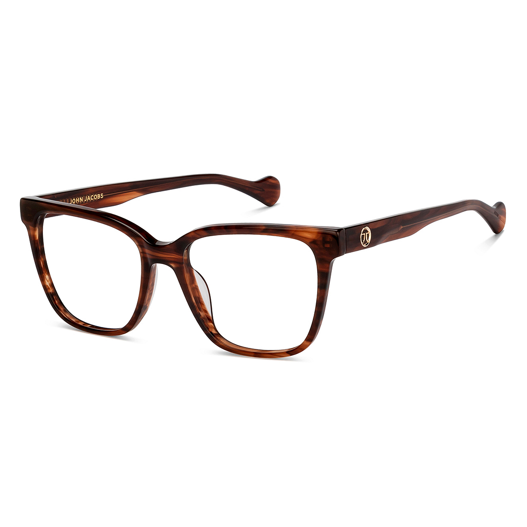 John Jacobs Light Brown Full Rim Square left side
