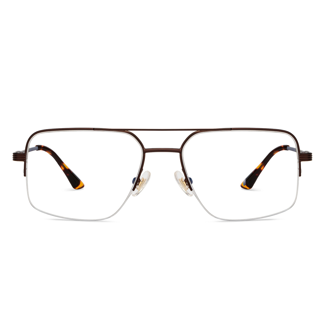 John Jacobs Online Light Brown Half Rim Square left side