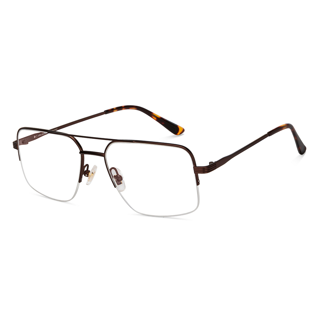 John Jacobs Online Light Brown Half Rim Square right side