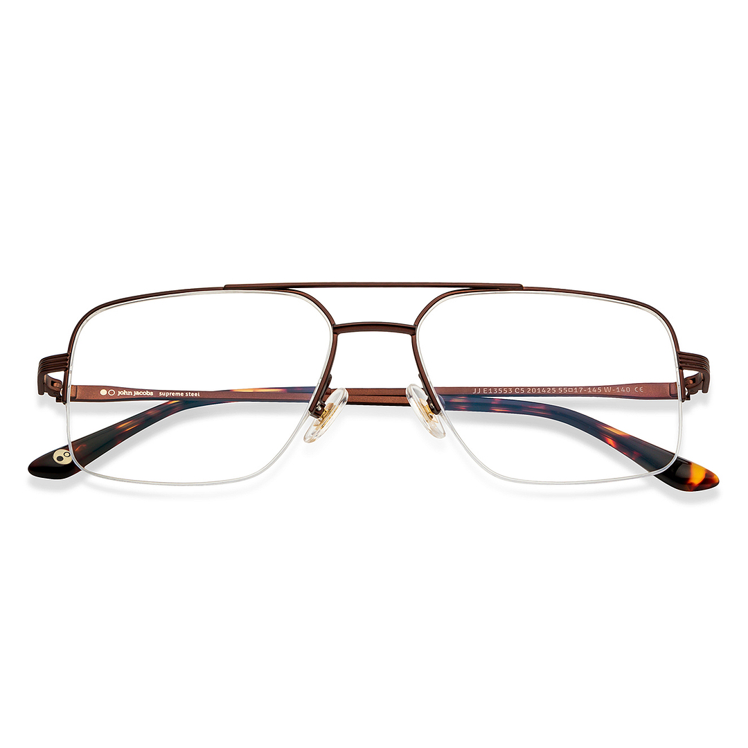 John Jacobs Online Light Brown Half Rim Square left side