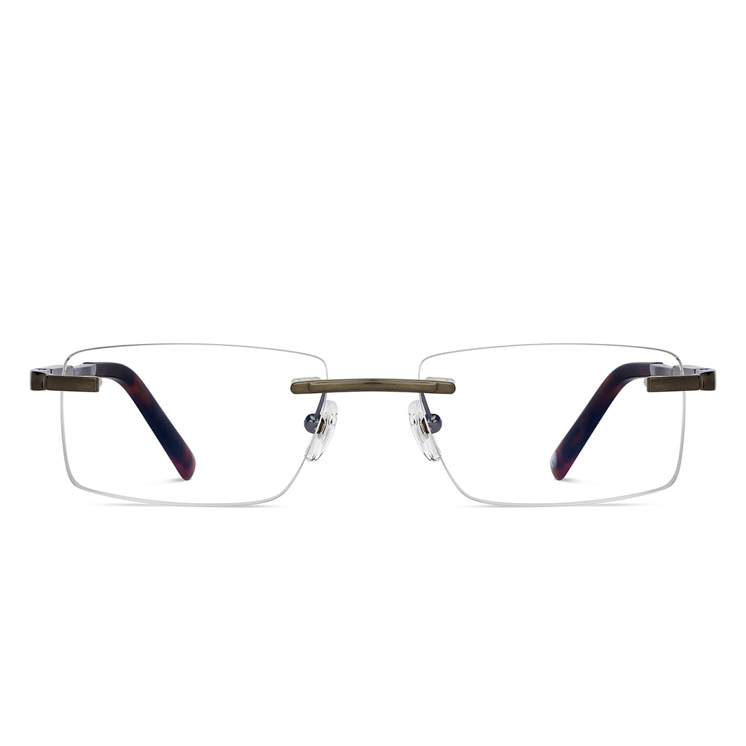 John Jacobs Online Light Brown Rimless Rectangle left side