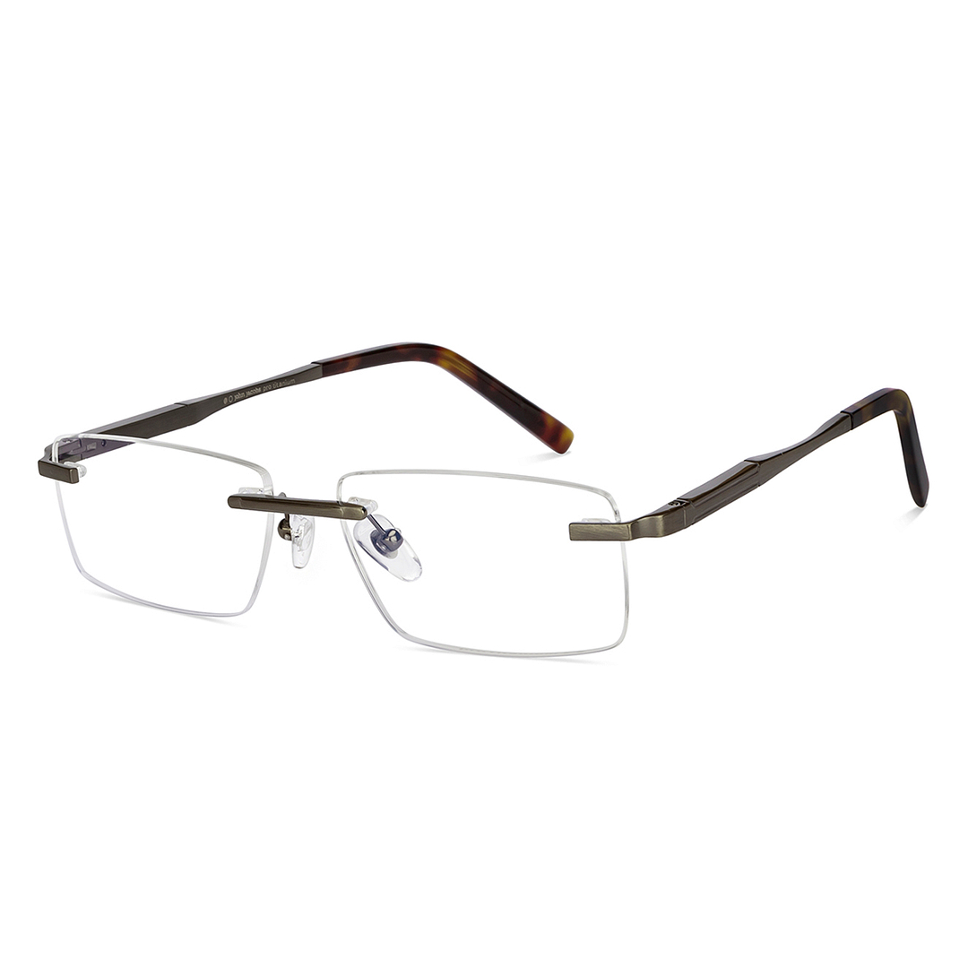 John Jacobs Online Light Brown Rimless Rectangle right side