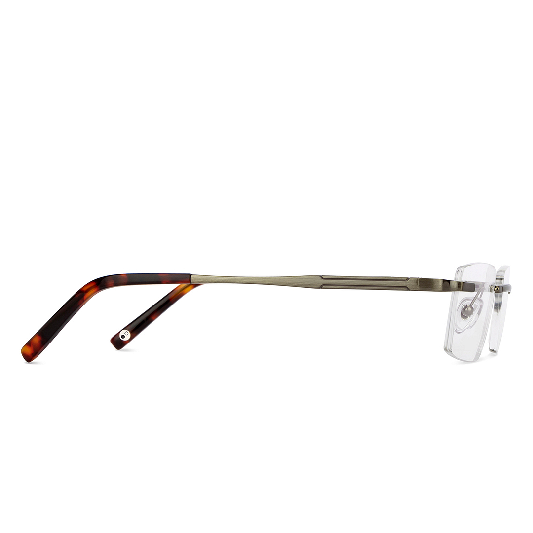 John Jacobs Online Light Brown Rimless Rectangle left side