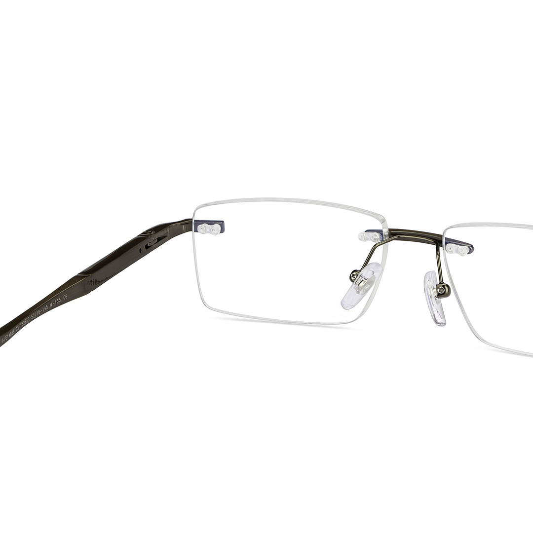 John Jacobs Online Light Brown Rimless Rectangle right side