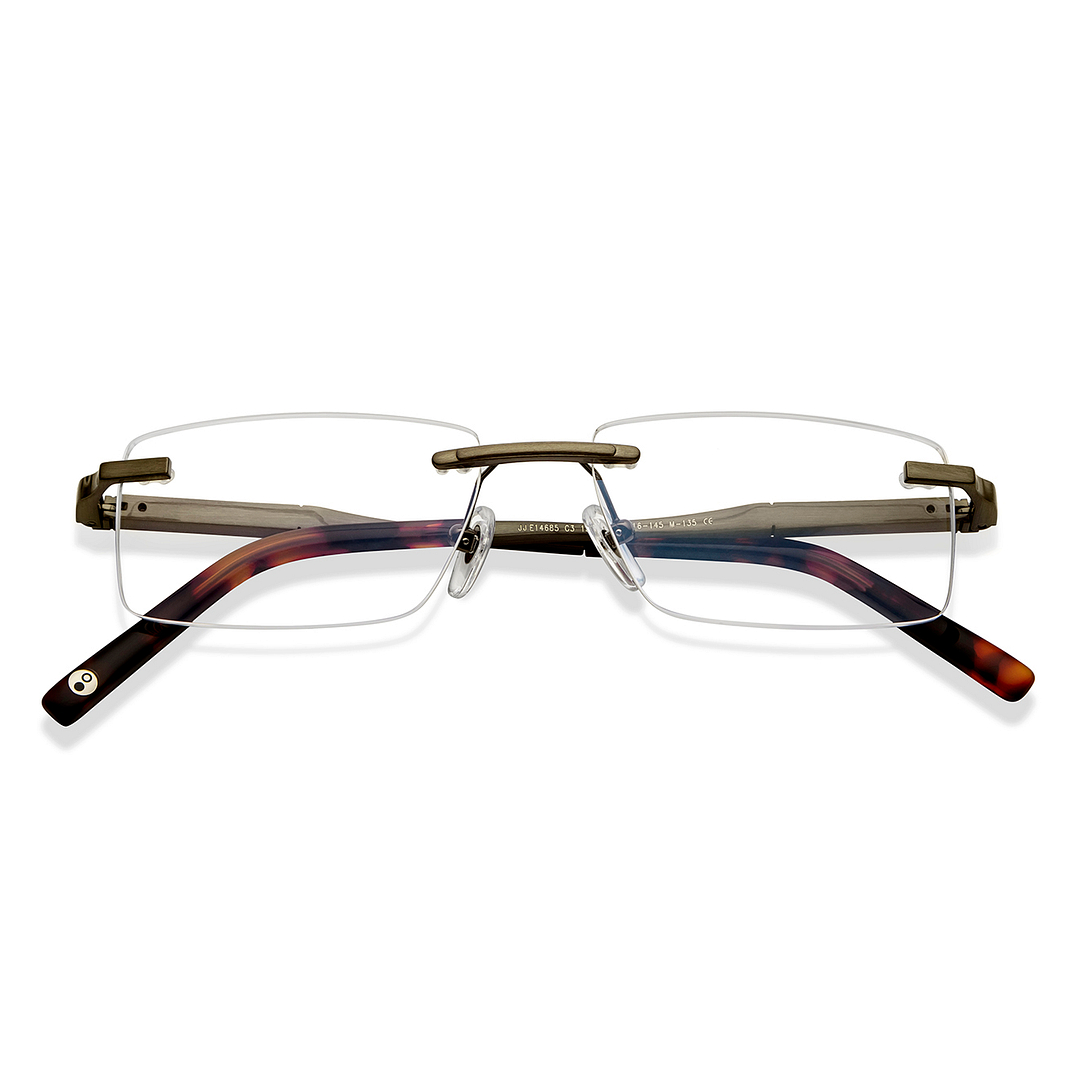 John Jacobs Online Light Brown Rimless Rectangle left side