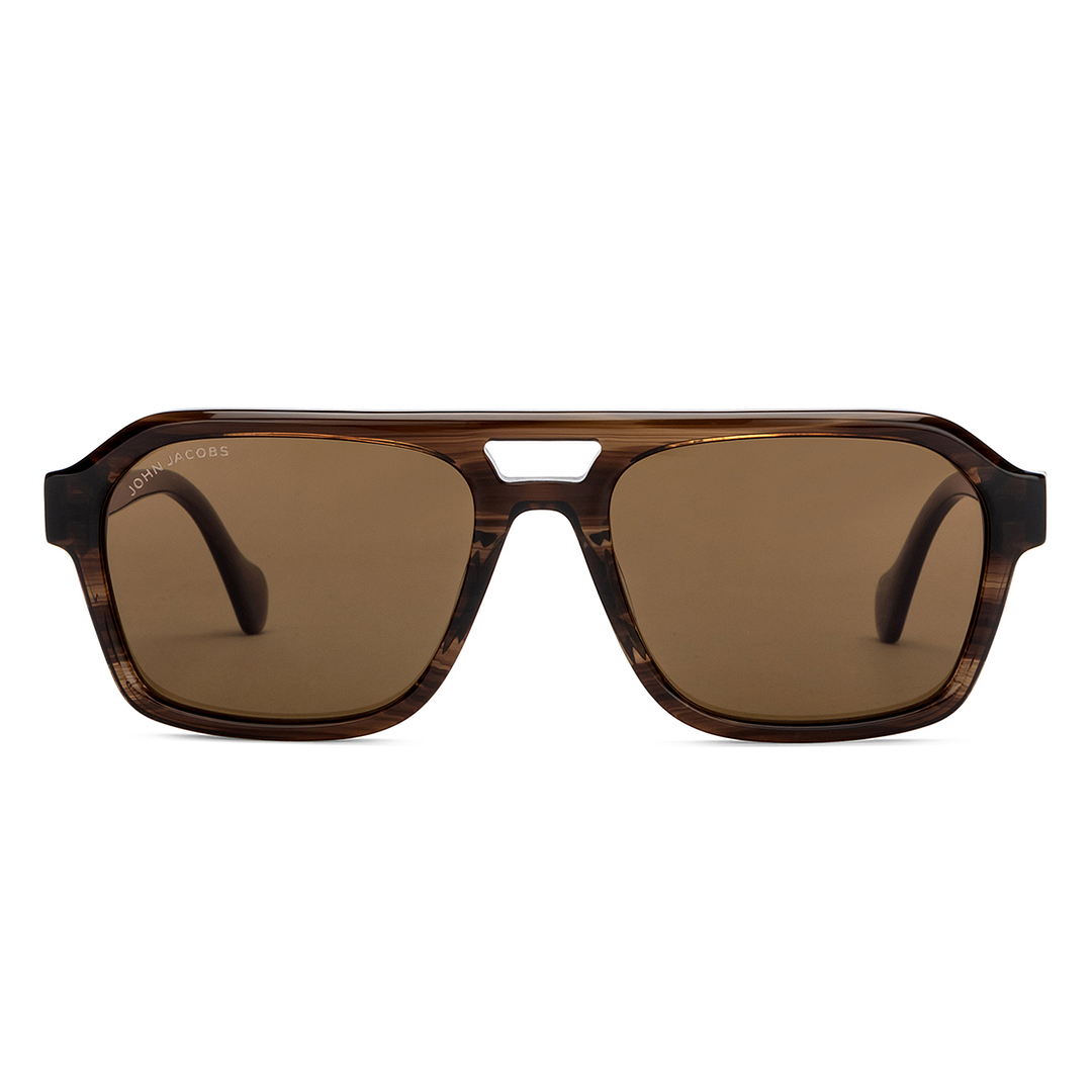 John Jacobs Brown Full Rim Square left side