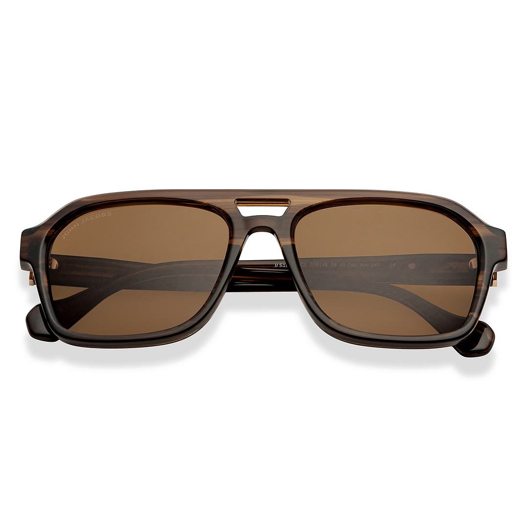 John Jacobs Brown Full Rim Square left side