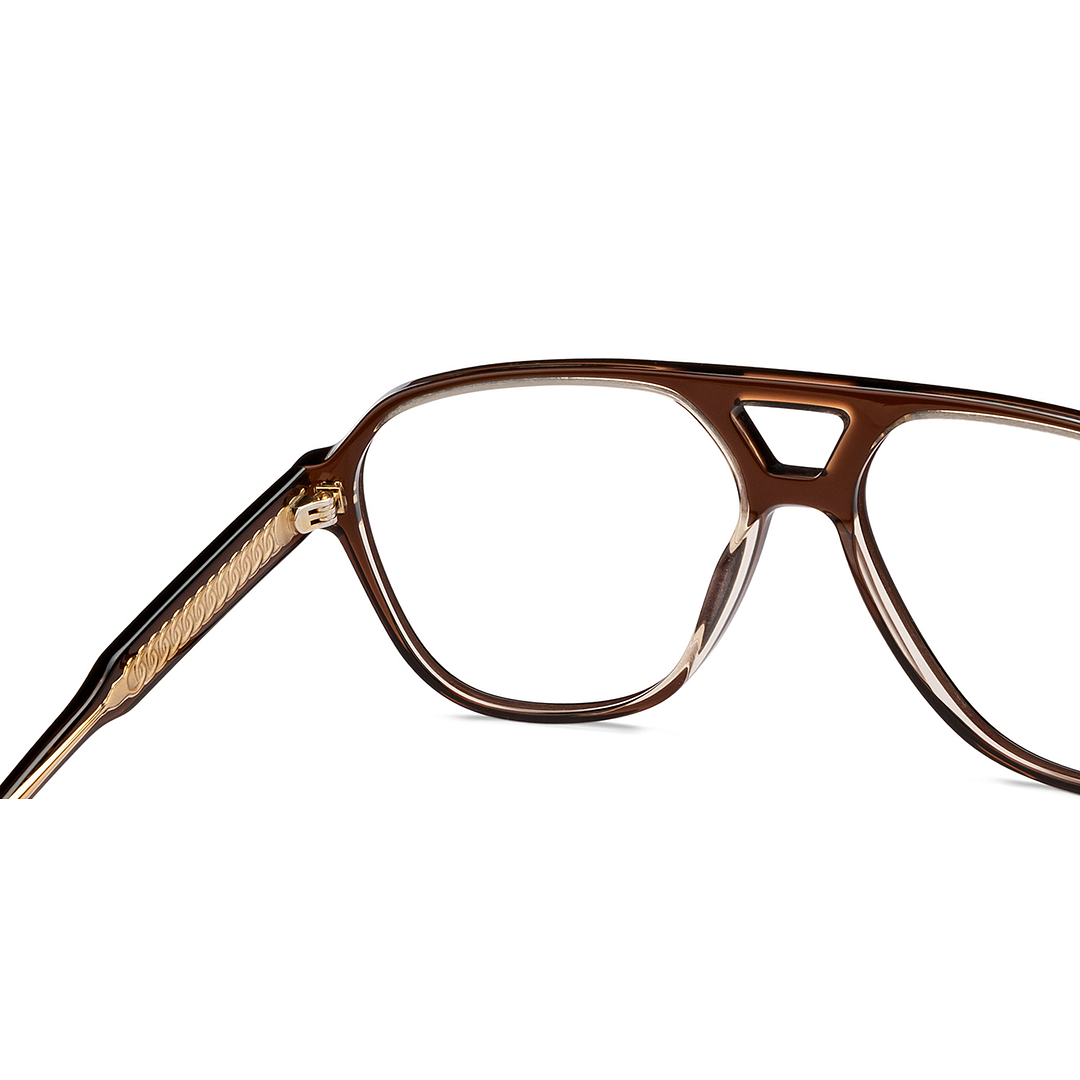 John Jacobs Online Brown Transparent Full Rim Aviator right side