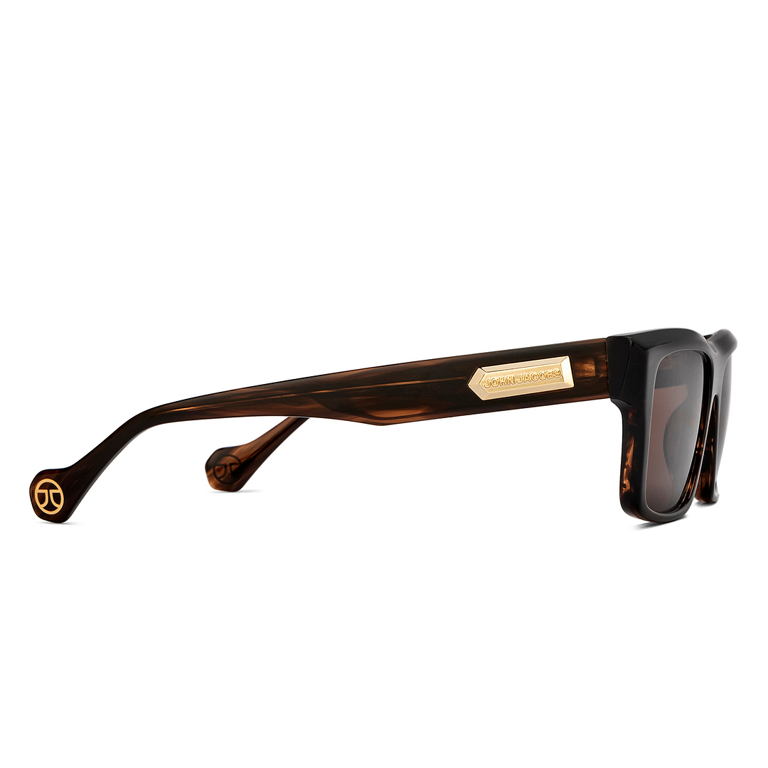 John Jacobs Brown Full Rim Rectangle left side