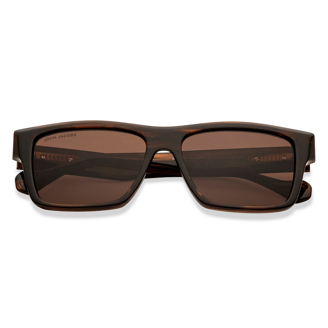 John Jacobs Brown Full Rim Rectangle left side