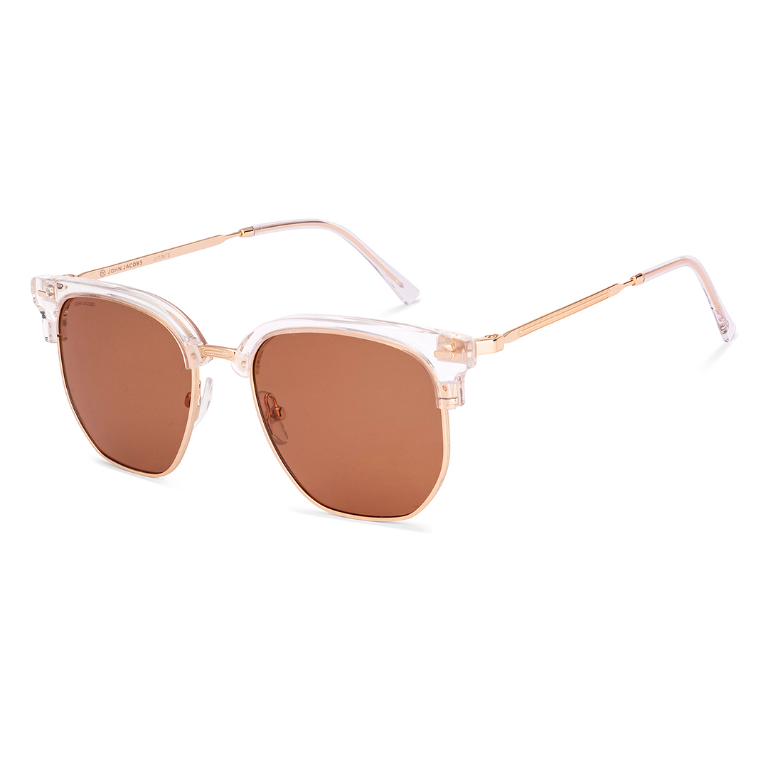 Brown Crystal Gold Full Rim Square John Jacobs Tints JJ S70161