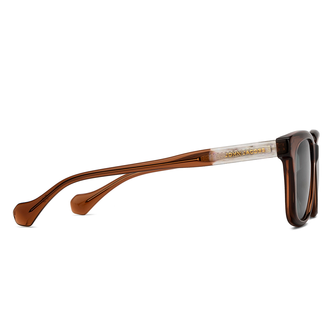 John Jacobs Brown Full Rim Square left side