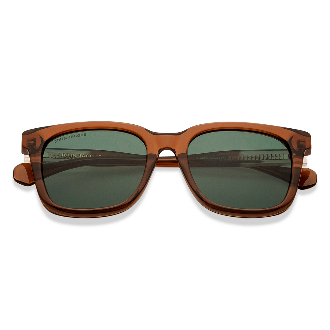 John Jacobs Brown Full Rim Square left side