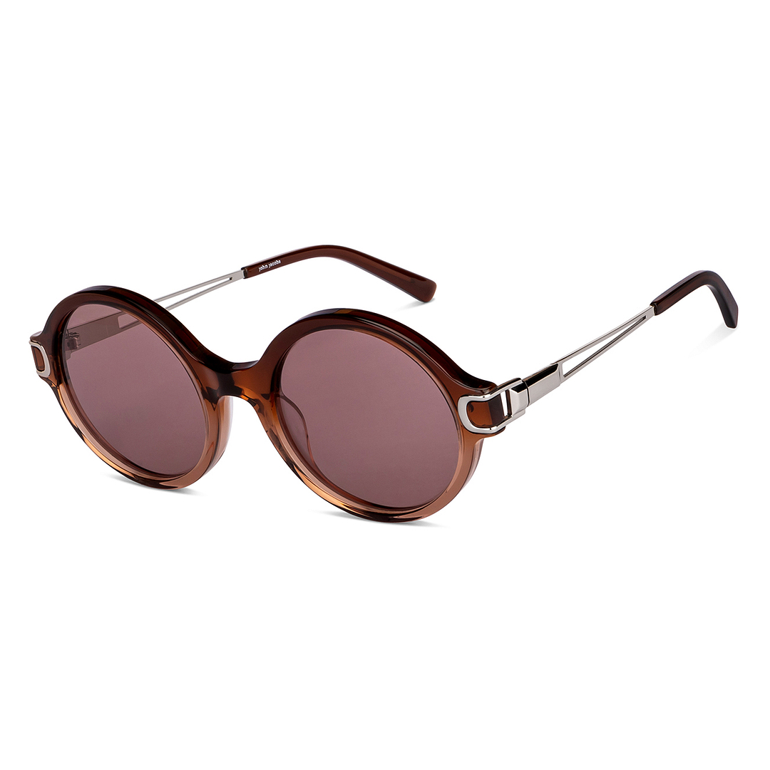 John Jacobs Online Brown Transparent Full Rim Round right side