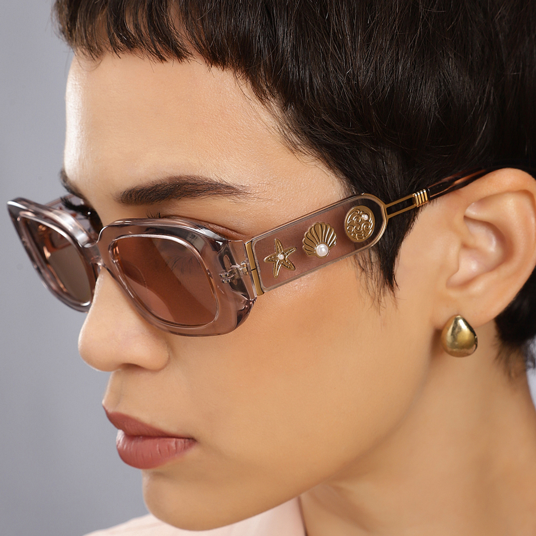 John Jacobs Brown Full Rim Rectangle right side