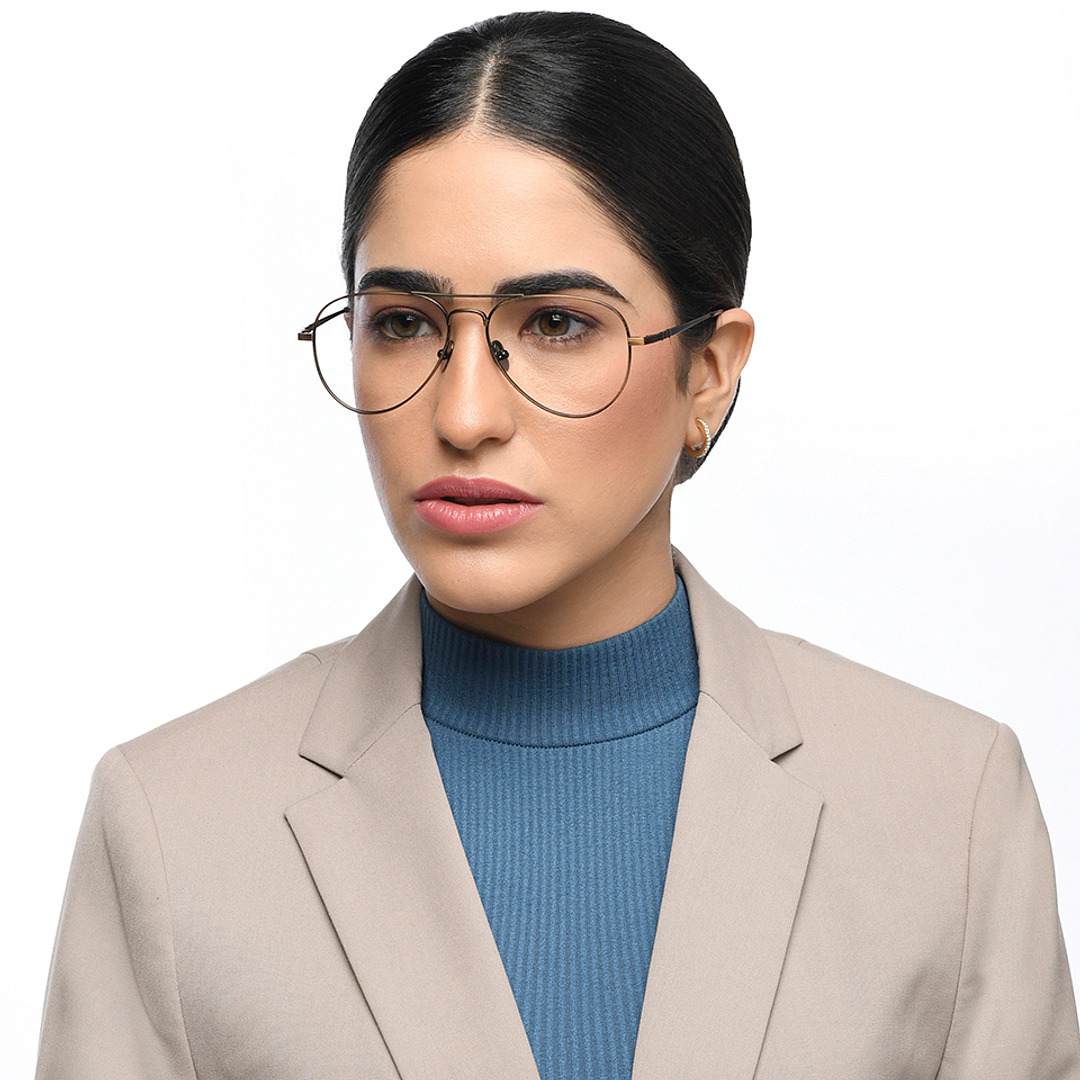 John Jacobs Black Full Rim Aviator right side