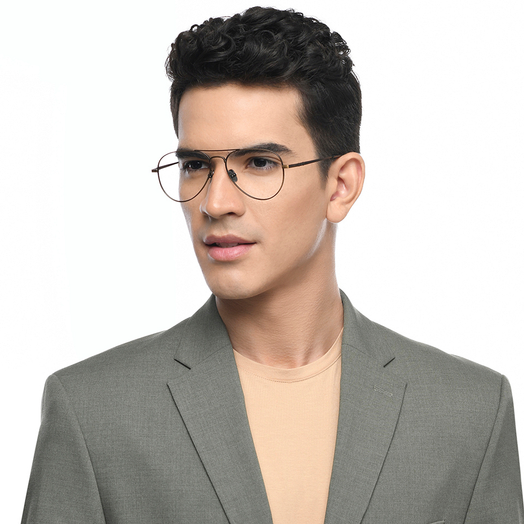 John Jacobs Black Full Rim Aviator left side