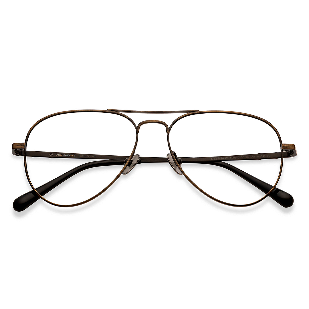 John Jacobs Black Full Rim Aviator left side