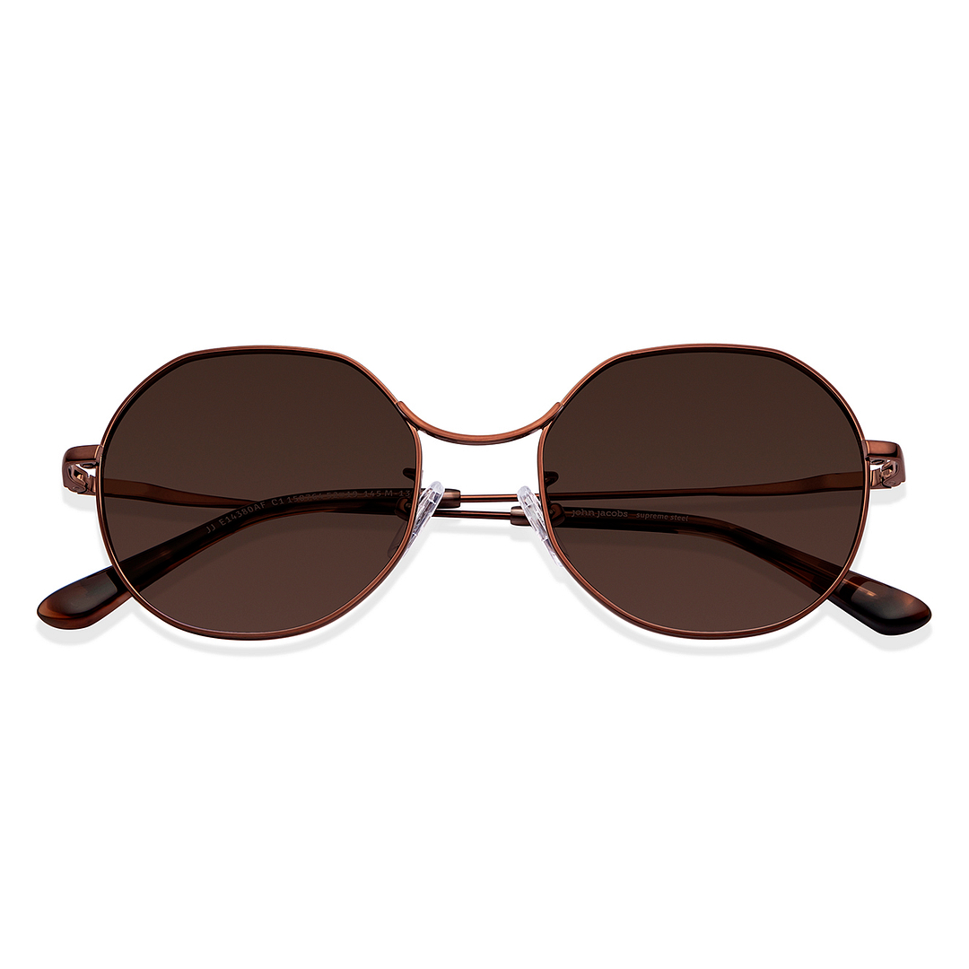 John Jacobs Online Light Brown Full Rim Geometric left side