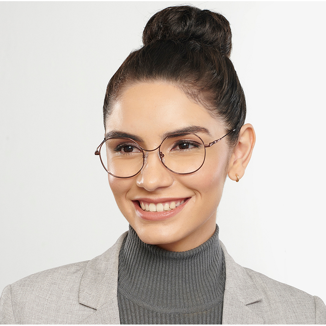 John Jacobs Online Light Brown Full Rim Geometric left side