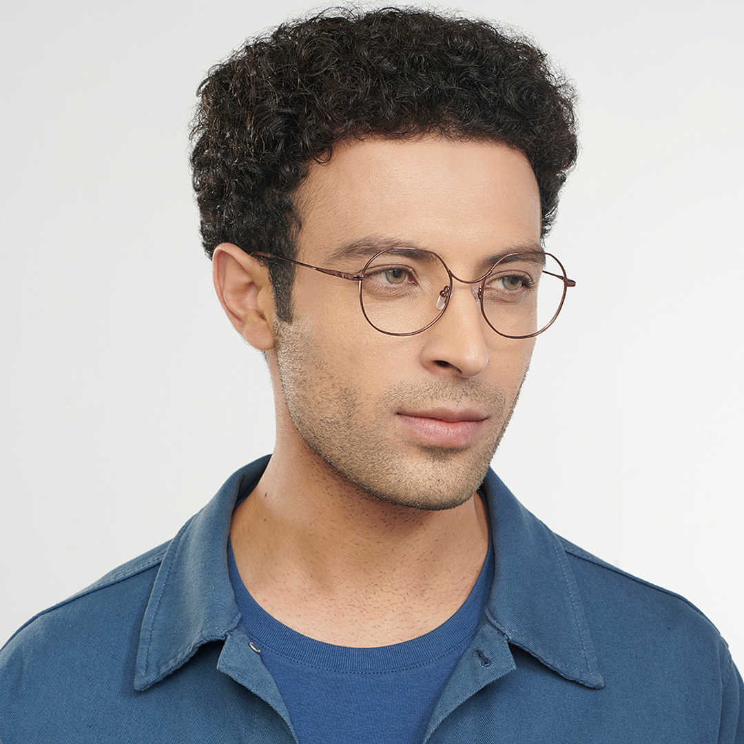 John Jacobs Online Light Brown Full Rim Geometric left side