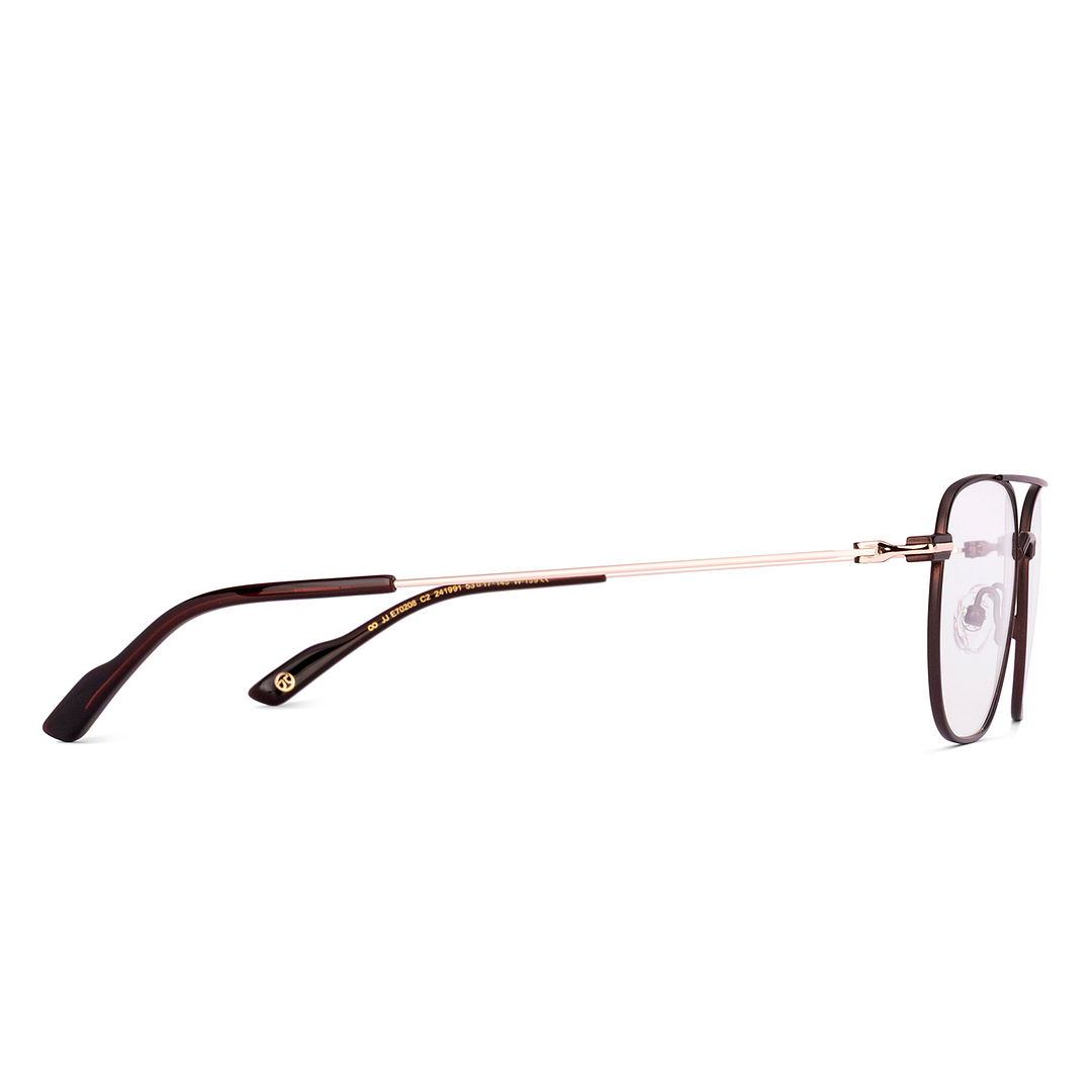 Dark Brown Gold Full Rim Aviator John Jacobs Supreme Steel JJ