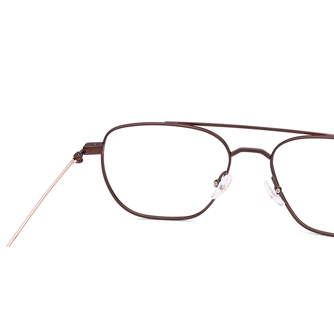 Dark Brown Gold Full Rim Aviator John Jacobs Supreme Steel JJ